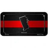 Rhode Island Thin Red Line Metal Novelty License Plate 6" x 3" (BP)