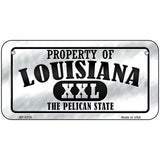 Property Of Louisiana Novelty Metal License Plate 6" x 3" (BP)