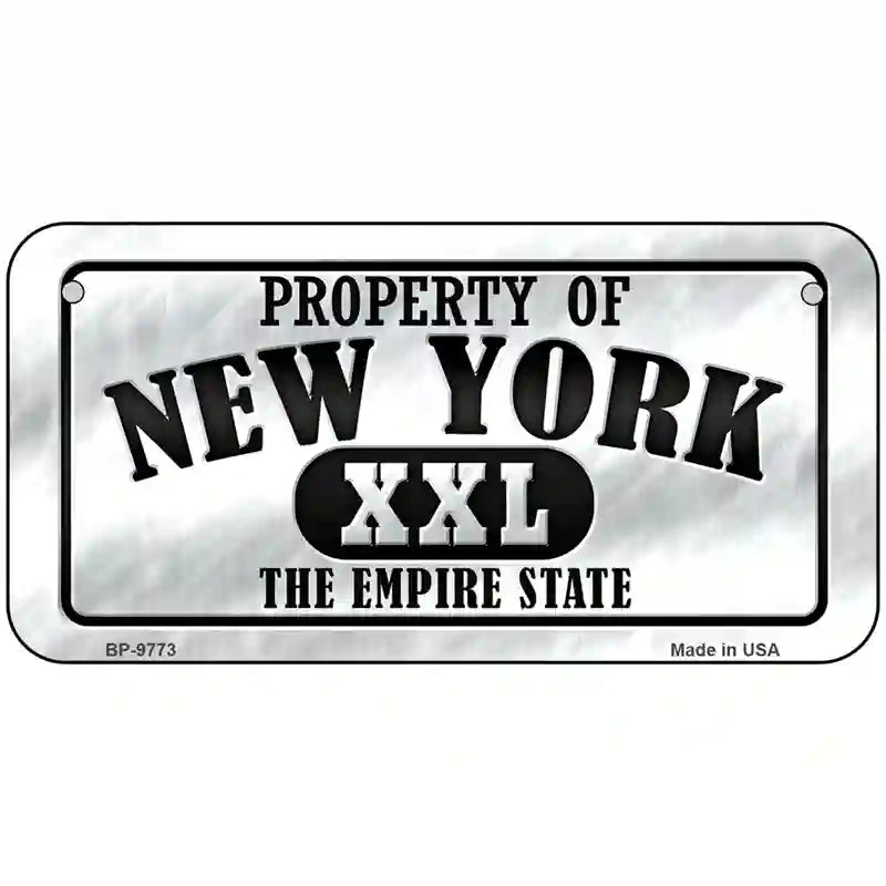 Property Of New York Novelty Metal License Plate 6" x 3" (BP)