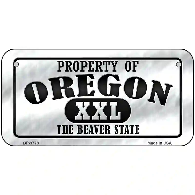 Property Of Oregon Novelty Metal License Plate 6" x 3" (BP)