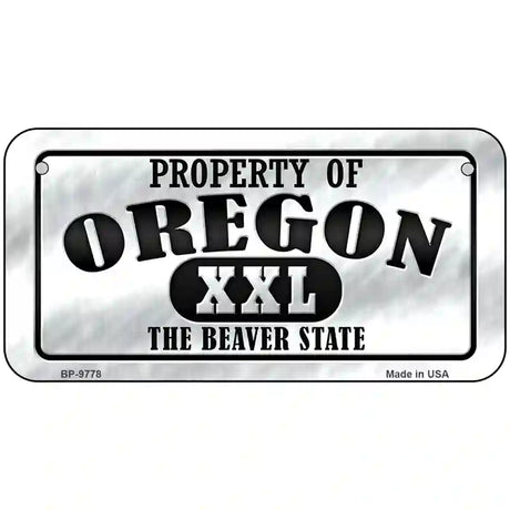 Property Of Oregon Novelty Metal License Plate 6" x 3" (BP)