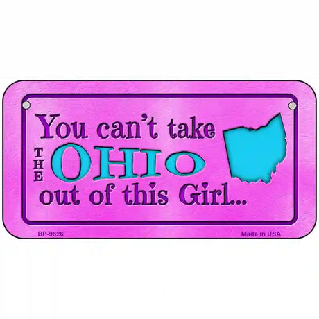 Ohio Girl Novelty Metal License Plate 6" x 3" (BP)