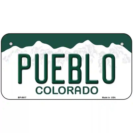 Pueblo Colorado Metal Novelty License Plate 6" x 3" Bicycle (BP)