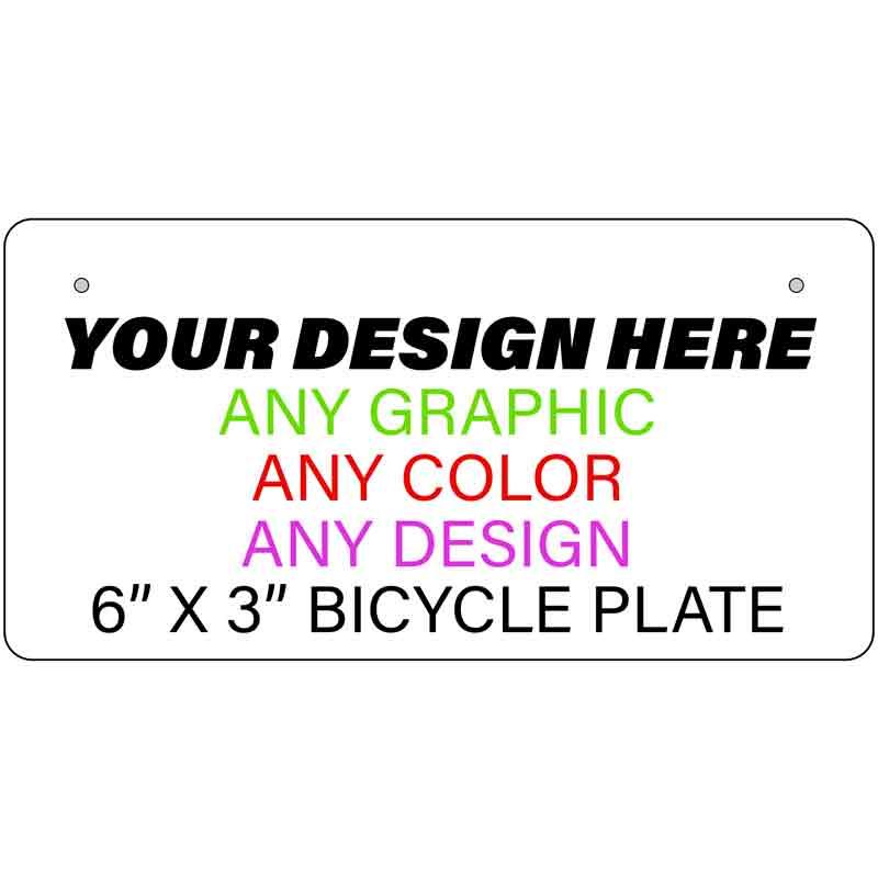 Personalized Design Your Own Custom Bicycle License Plate Tag Tag | 6" x 3"