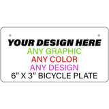 Personalized Design Your Own Custom Bicycle License Plate Tag Tag | 6" x 3"