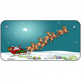 Santa And Reindeer Metal Novelty License Plate 6" x 3" (BP)