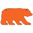 Solid Orange Novelty Metal Bear Tag BR-007 11.5" x 6" Sign (BR)