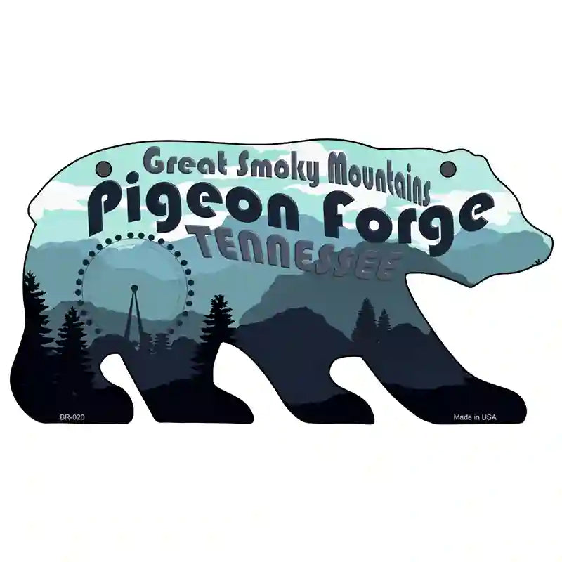 Pigeon Forge Scenic Novelty Metal Bear Tag BR-020 11.5" x 6" Sign (BR)