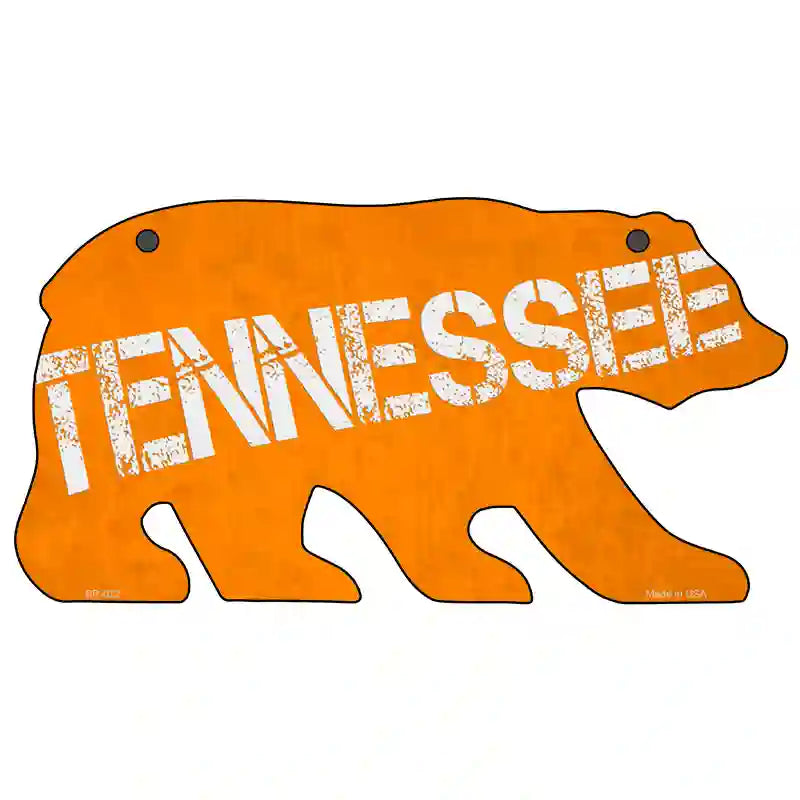 TN Orange Novelty Metal Bear Tag BR-022 11.5" x 6" Sign (BR)