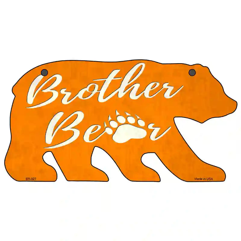 Brother Paw Orange Novelty Metal Bear Tag BR-027 11.5" x 6" Sign (BR)