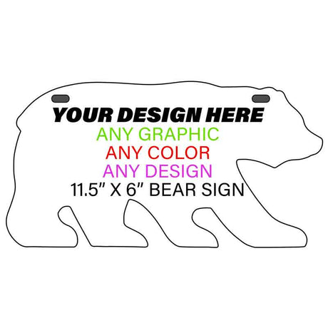 Personalized Design Your Own Custom Novelty Aluminum Bear Shaped License Plate | 11.5" x 6"