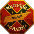 Southern Charm Tennessee Metal Novelty Stop Sign BS-378