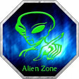 Alien Zone Metal Novelty Stop Sign BS-390
