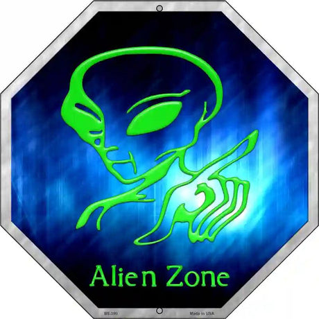 Alien Zone Metal Novelty Stop Sign BS-390