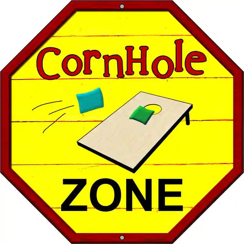 Corn Hole Zone Here Metal Novelty Stop Sign BS-392