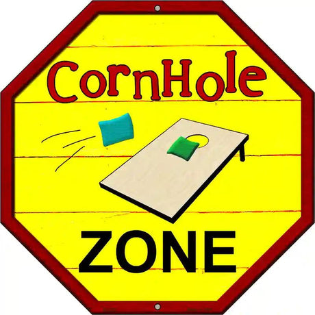 Corn Hole Zone Here Metal Novelty Stop Sign BS-392