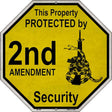Protected By 2nd Amendment Security Wholesale Novelty Metal Octagon Sign