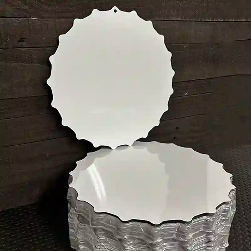 BULK-BC-000 White Dye Sublimation 12" Novelty Metal Bottle Cap Sign 100pc