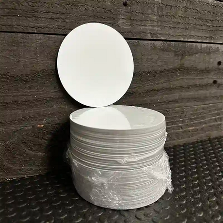 BULK-CC-000 White Dye Sublimation 3.5" Novelty Circular Coaster 100pc