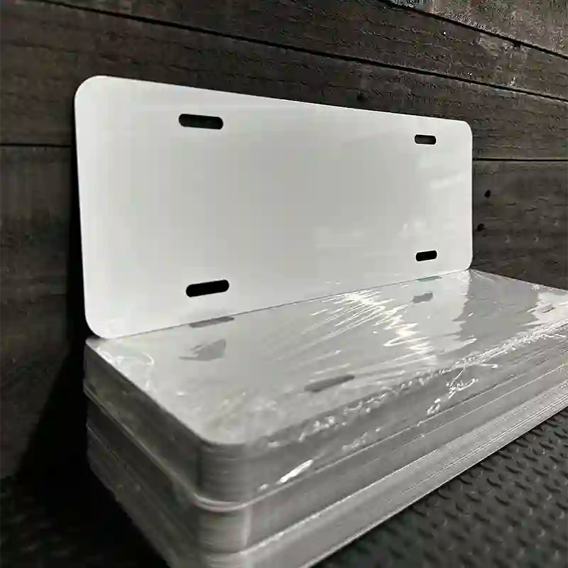 BULK-HP-000 White Dye Sublimation 4.5" x 12" Novelty Metal Half Plate 100pc