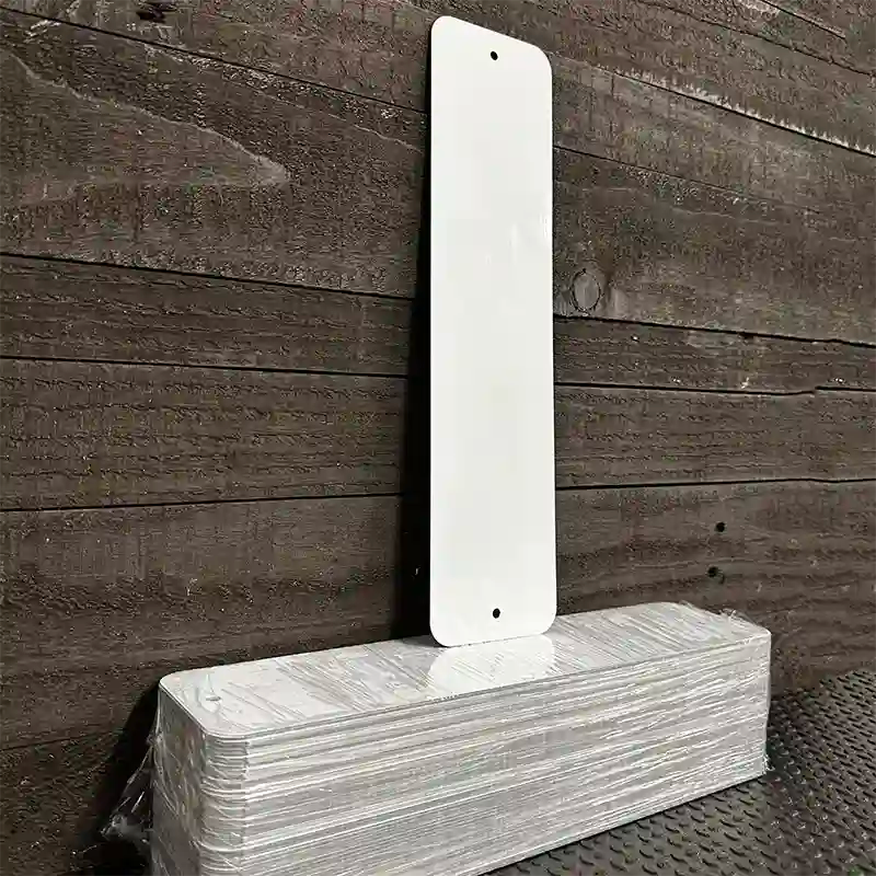 BULK-MK-000 White Dye Sublimation 3" x 12" Novelty Metal Mini Street Sign 100pc