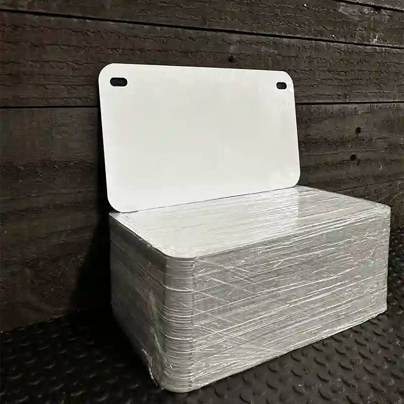 BULK-MP-000 White Dye Sublimation 4" x 7" Novelty Metal Motorcycle Golf Cart Plate 100pc