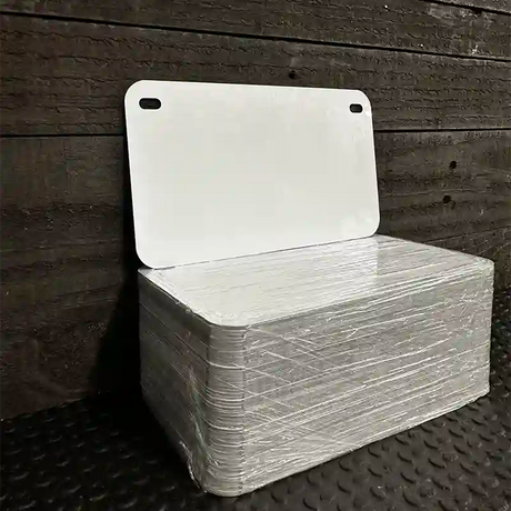 BULK-MP-000 White Dye Sublimation 4" x 7" Novelty Metal Motorcycle Golf Cart Plate 100pc
