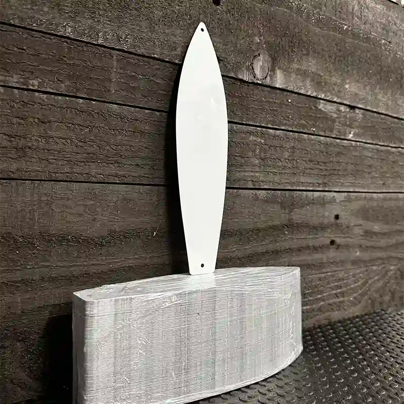 BULK-MSB-000 White Dye Sublimation 8" Novelty Metal Mini Surfboard Sign Magnet 100pc