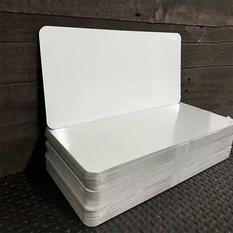 BULK-SS-000 White Dye Sublimation 6" x 12" Novelty Metal License Plate 100pc (No Slots)