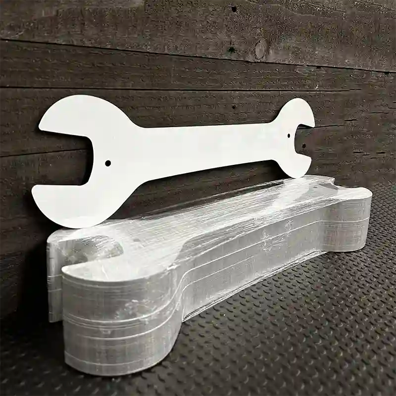 BULK-W-000 White Dye Sublimation 17" Novelty Metal Wrench Sign 100pc