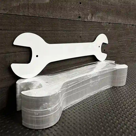 BULK-W-000 White Dye Sublimation 17" Novelty Metal Wrench Sign 100pc