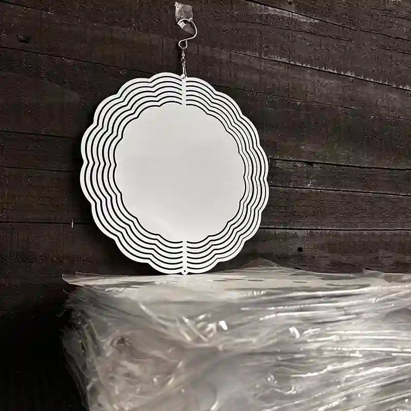 White Dye Sublimation Blank 10" Metal Wind Spinner - 100 Pack BULK-WCS-000 10" Spinner (WCS)