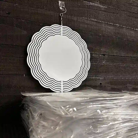 White Dye Sublimation Blank 10" Metal Wind Spinner - 100 Pack BULK-WCS-000 10" Spinner (WCS)