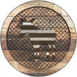Corrugated Donkey on Wood Novelty Metal Circular Sign