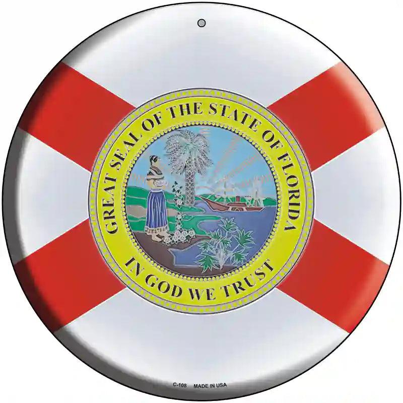 Florida State Flag Metal Circular Sign 12" (C)