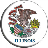 Illinois State Flag Novelty Metal Circular Sign 12" (C)