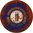 Kentucky Rusty Stamped Novelty Metal Circular Sign 12" (C)