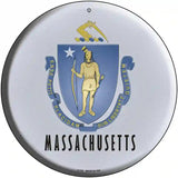 Massachusetts State Flag Metal Circular Sign 12" (C)