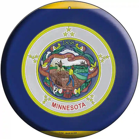 Minnesota State Flag Metal Circular Sign 12" (C)