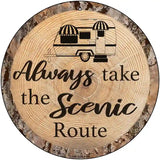 Scenic Route Novelty Metal Circular Sign 12" (C)
