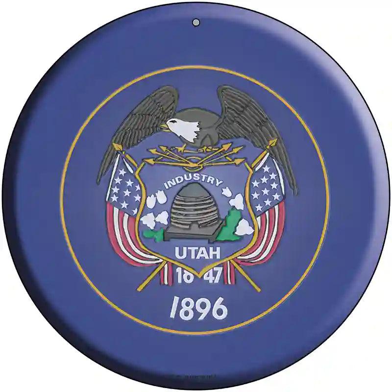 Utah State Flag Metal Circular Sign 12" (C)