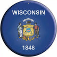 Wisconsin State Flag Metal Circular Sign 12" (C)