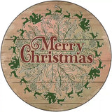 Merry Christmas with Santa Novelty Metal Circle Sign 12" (C)