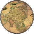 Asia Map Novelty Metal Circle Sign 12" (C)