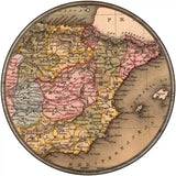 Spain Map Novelty Metal Circle Sign 12" (C)