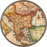 Former Yugoslavia Map Novelty Metal Circle Sign 12" (C)