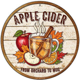 Apple Cider Novelty Metal Circular Sign C-2077