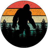 Bigfoot Silhouette Sunset Novelty Metal Circular Sign C-2080