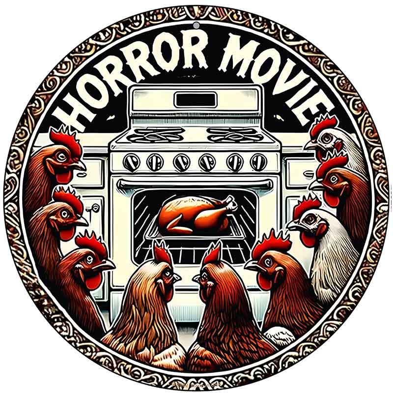 Horror Movie Novelty Metal Circular Sign C-2082