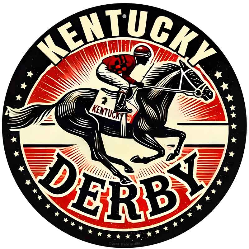 Kentucky Derby Novelty Metal Circular Sign C-2088